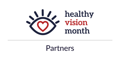 Promotional image related to the partners of the Healthy Vision Month campaign.