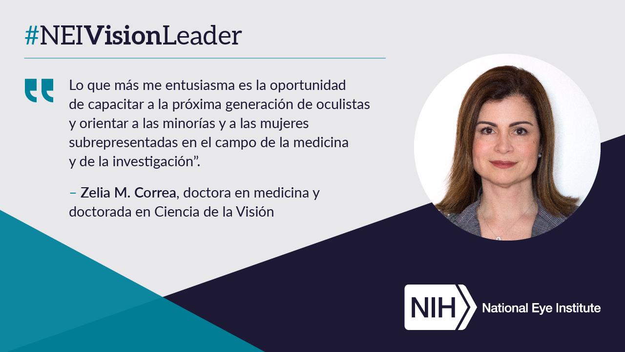 Healthy Vision Month graphic with a headshot of Dr. Zelia Correa