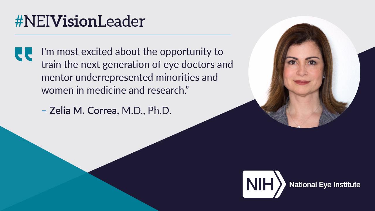 Healthy Vision Month graphic with a headshot of Dr. Zelia Correa
