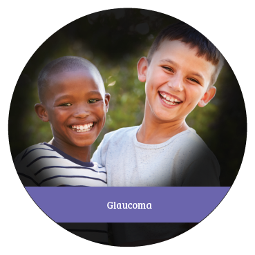 Glaucoma causes the loss of peripheral vision. This photo shows two boys in the center surrounded by blackness to depict the tunnel vision that can occur as the disease progresses.