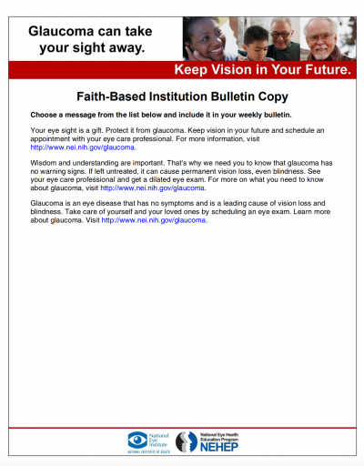 Faith-Based Institution Bulletin Copy
