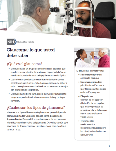 Glaucoma: lo que usted debe saber.