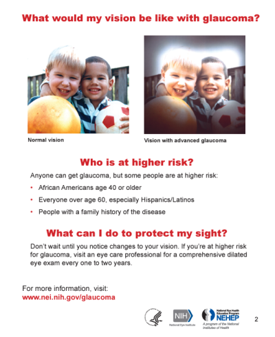 Glaucoma: Vision simulation handout