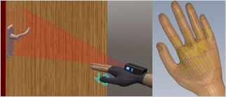 A hand-worn assistive device uses computer vision and natural feedback mechanisms to help the visually impaired grasp objects. Cang Ye, University of Arkansas at Little Rock.