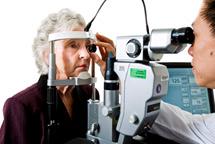 Patient undergoes and eye exam. Courtesy National Eye Institute. 