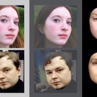 Images of faces next to computer-generated versions of that face